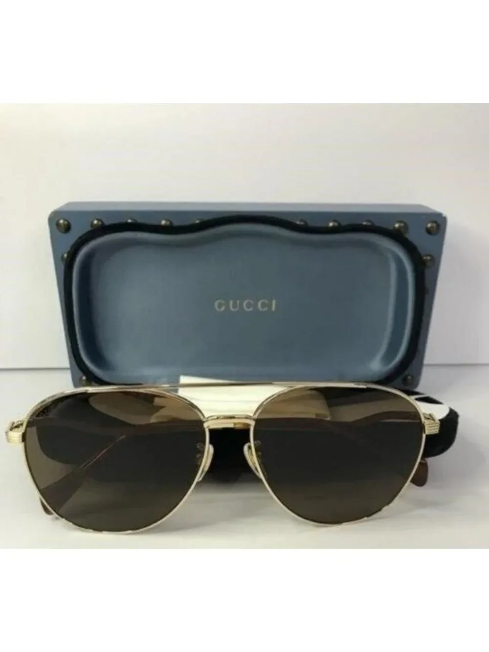 💯 - New Authentic Gucci Brown Pilot Ladies Sunglasses GG0969S 002 - Picture 5 of 12